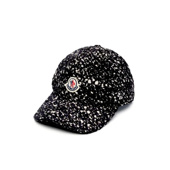 Moncler Boucle speckled logo patch wool blend baseball hat. - Picture 1 of 6